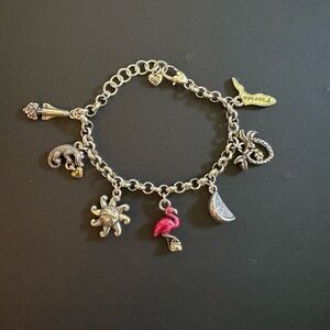 Brighton Silver and Pink Charm Bracelet